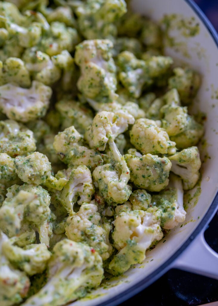 cauliflower with creamy chimichurri