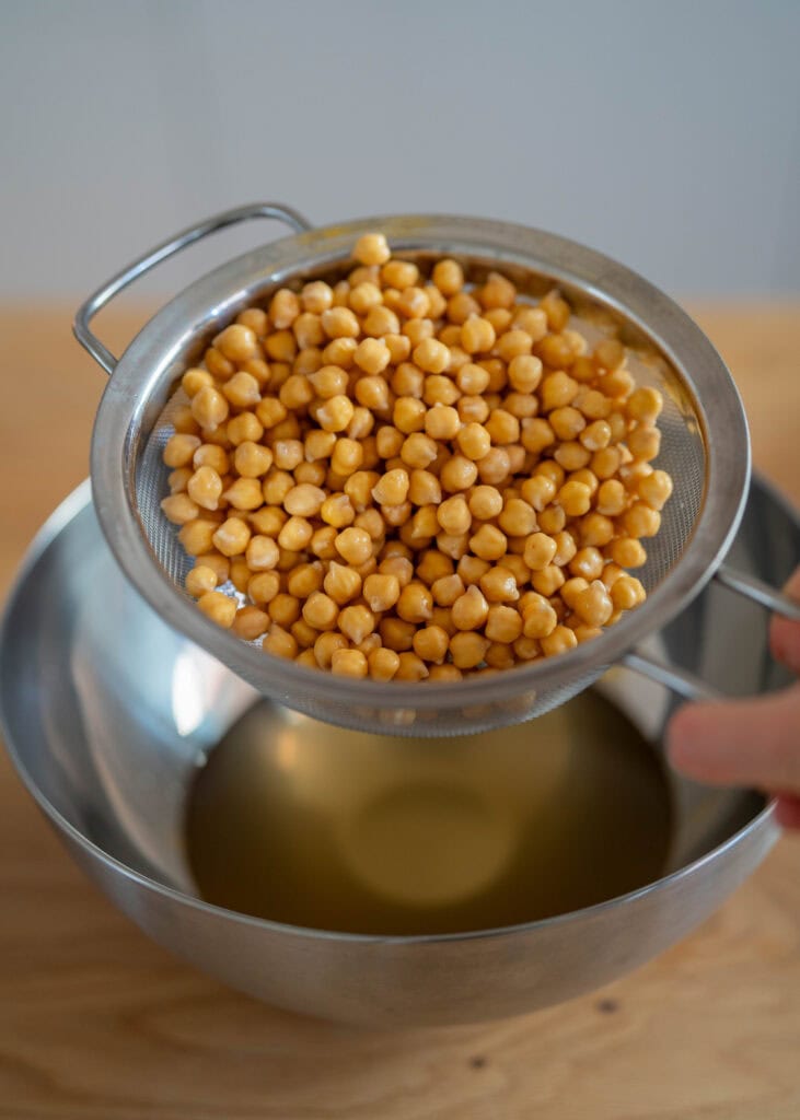 drained chickpeas