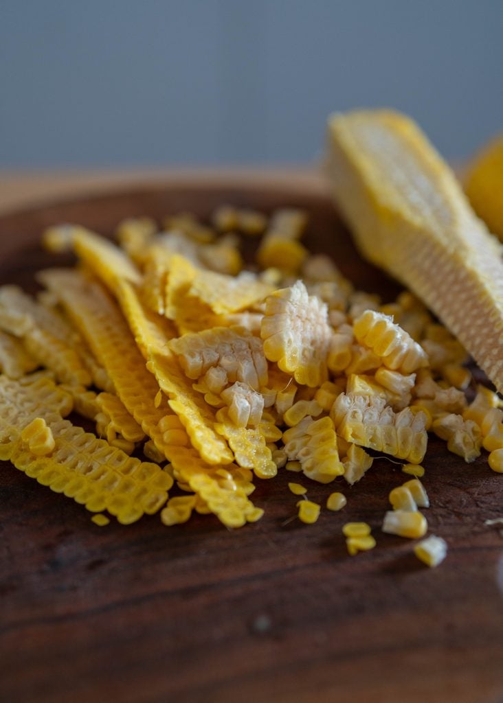 sliced off corn kernels 