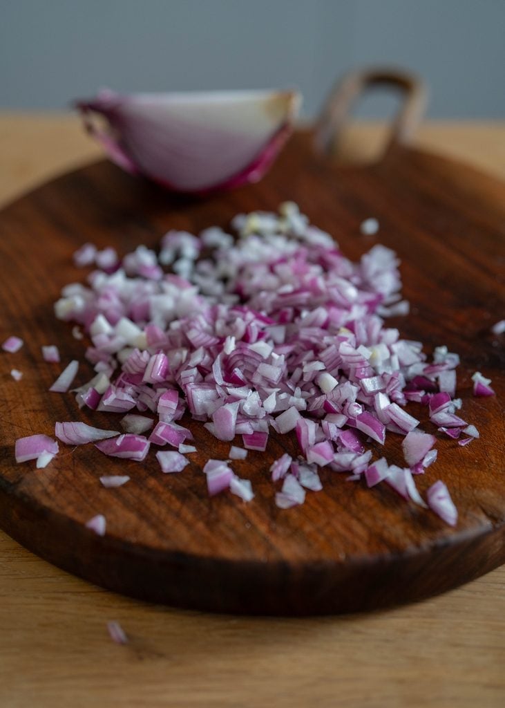 diced red onion