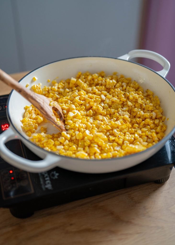 sauteing corn