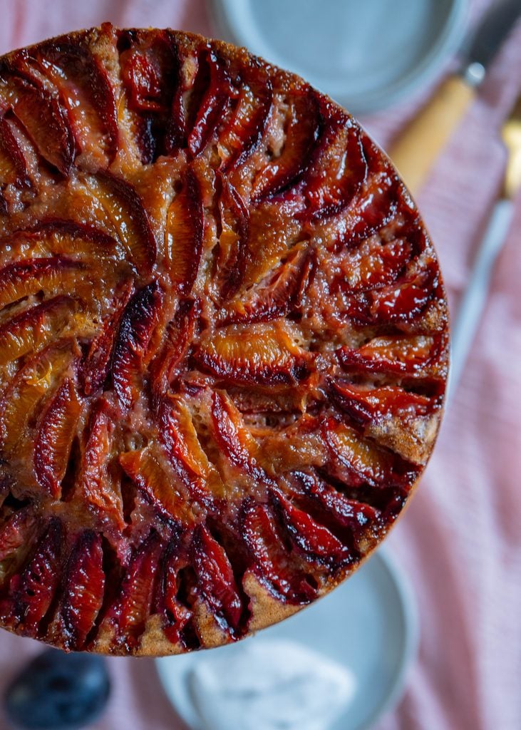 plum upside down cake