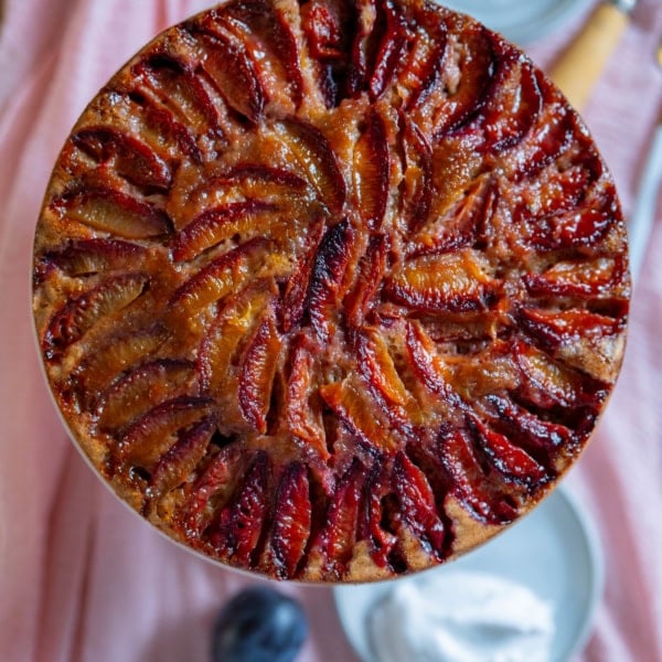 Plum upside down cake