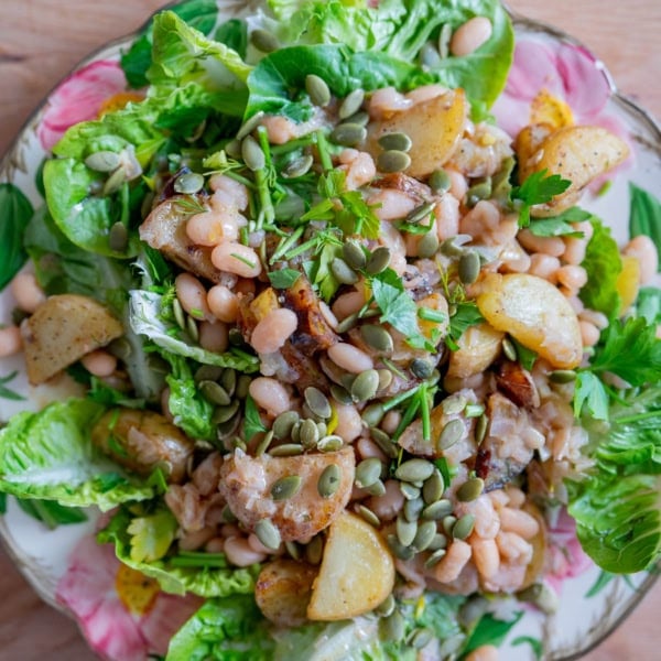 white bean + potato gem salad