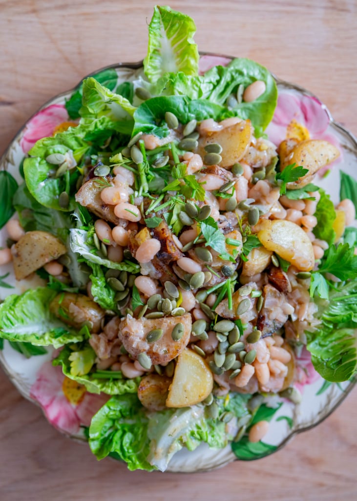 white bean + potato gem salad