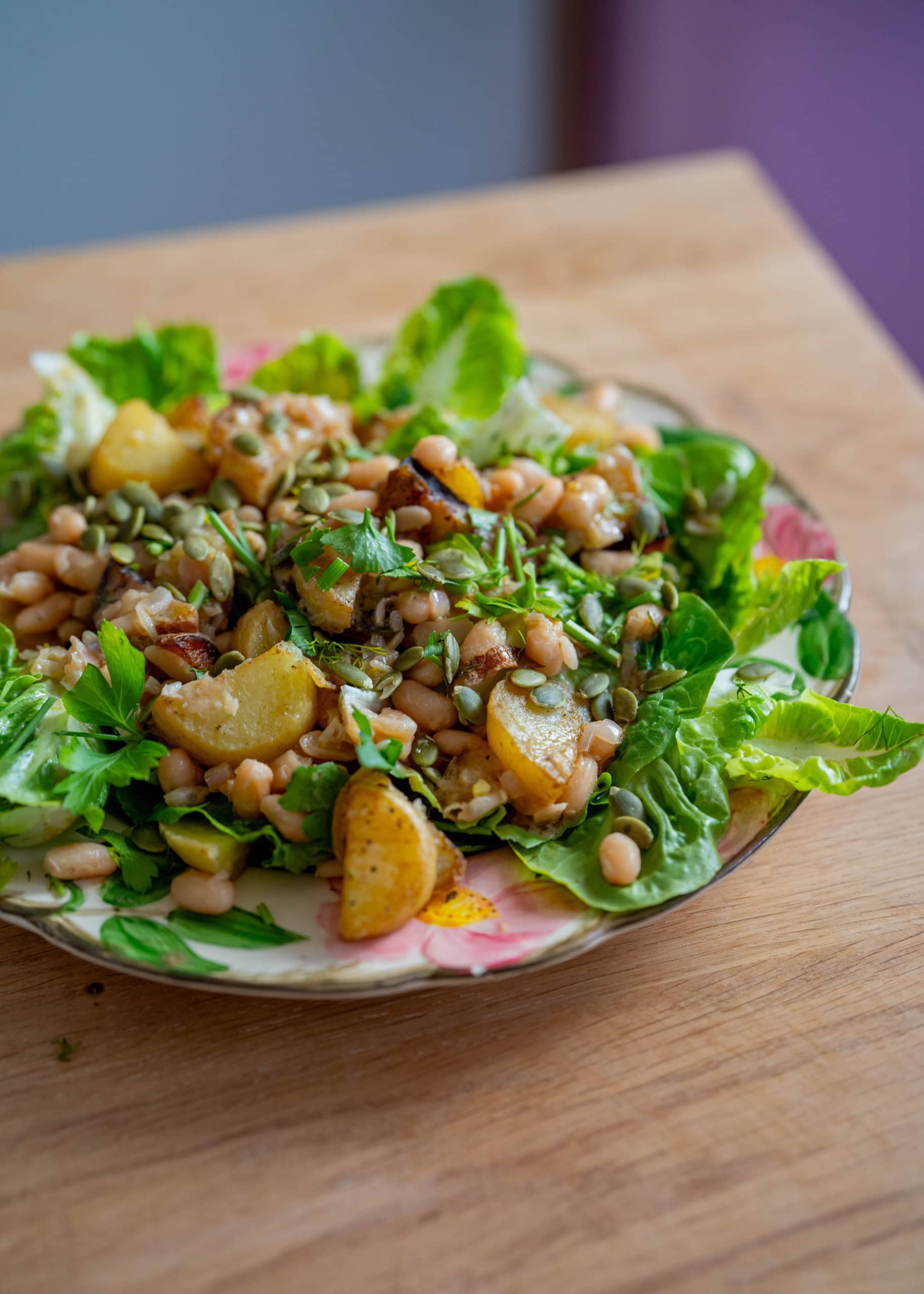 white bean + potato gem salad