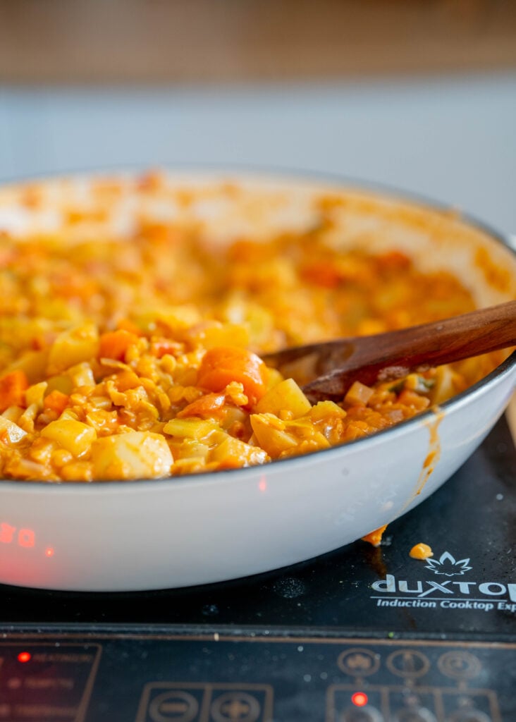 CLC red lentil curry side view