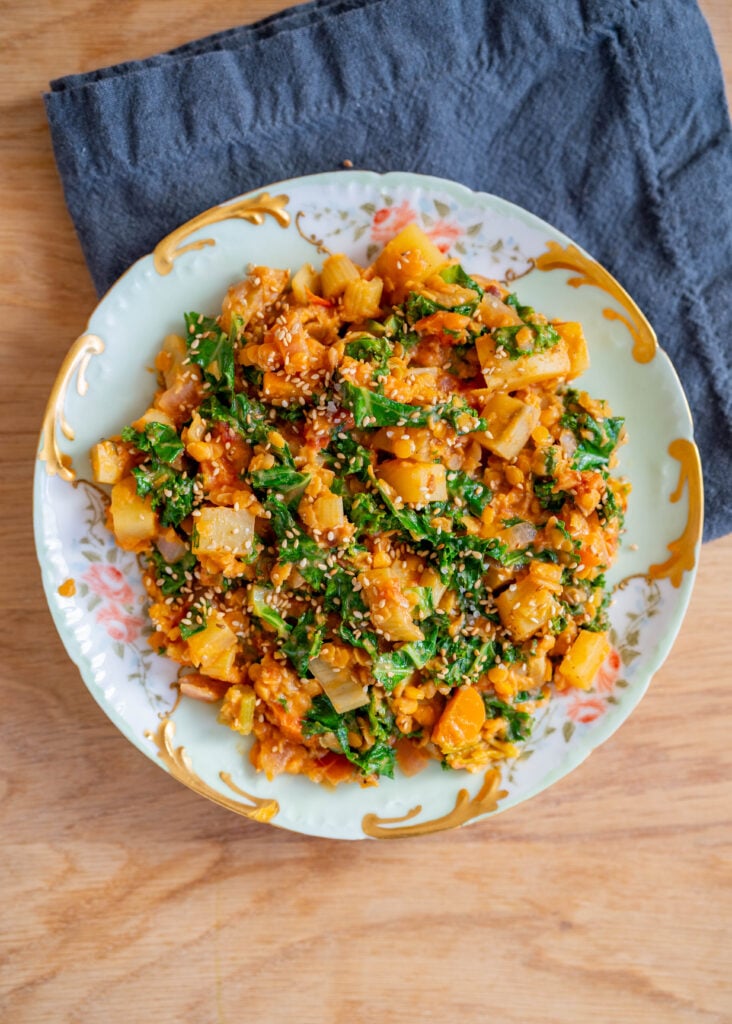 plated CLC red lentil curry