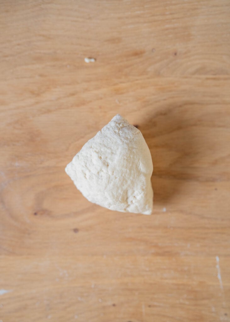 quarter of dough on counter