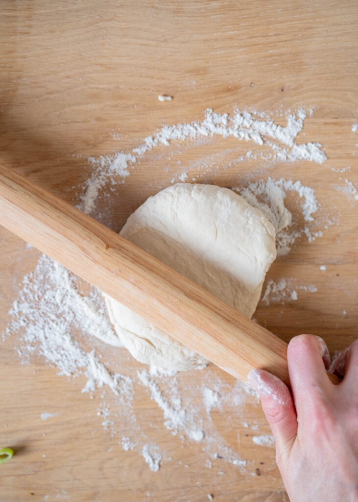 rolling dough ball out