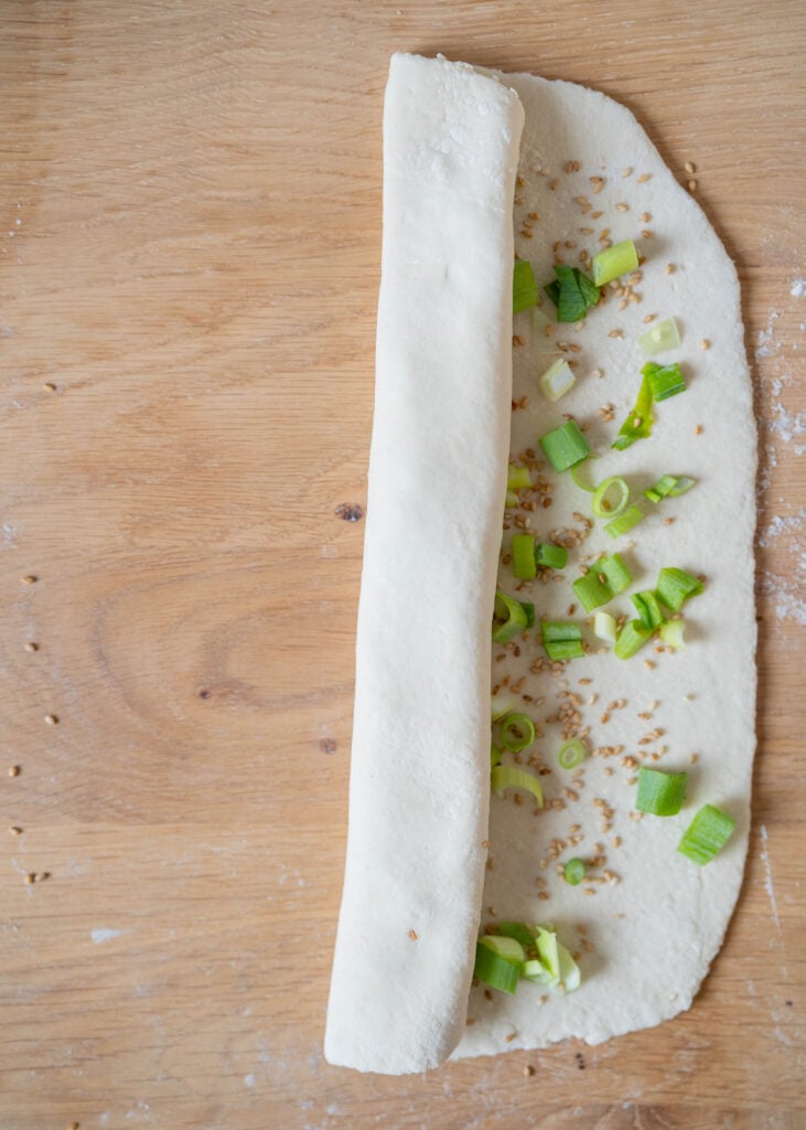 second fold of dough rectangle