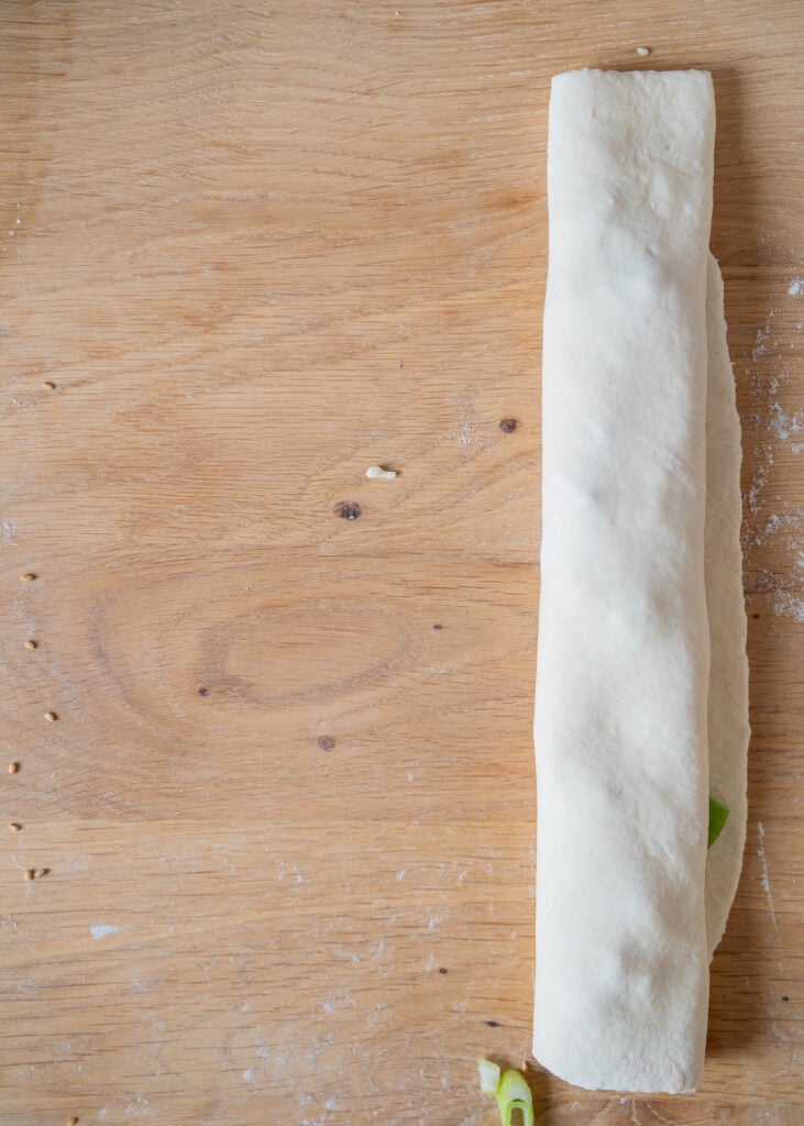 third fold of dough rectangle