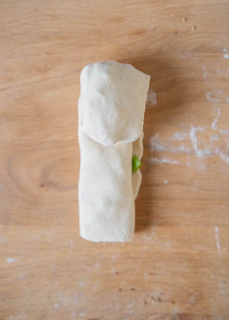 second fold short way of dough layers