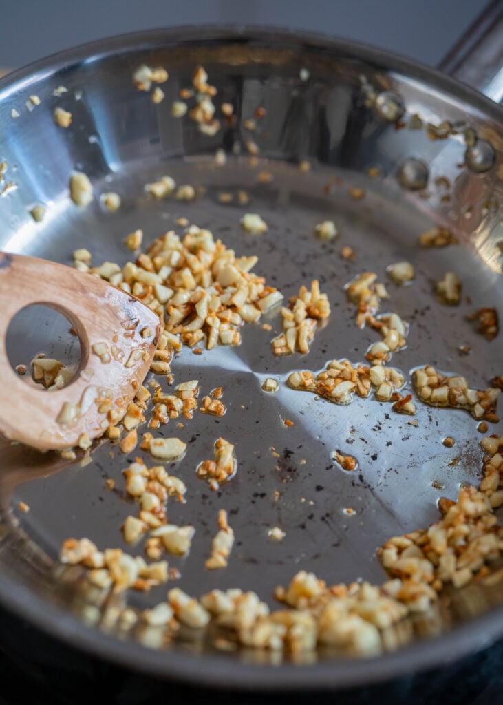 sautee-ing garlic