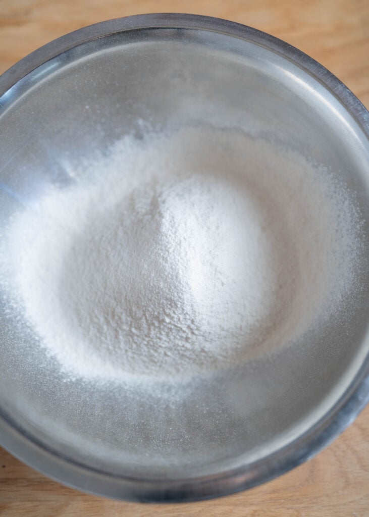 sifted flour in bowl