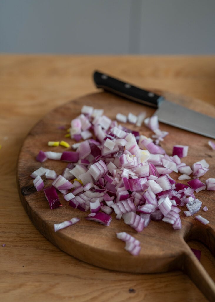 chopped red onion