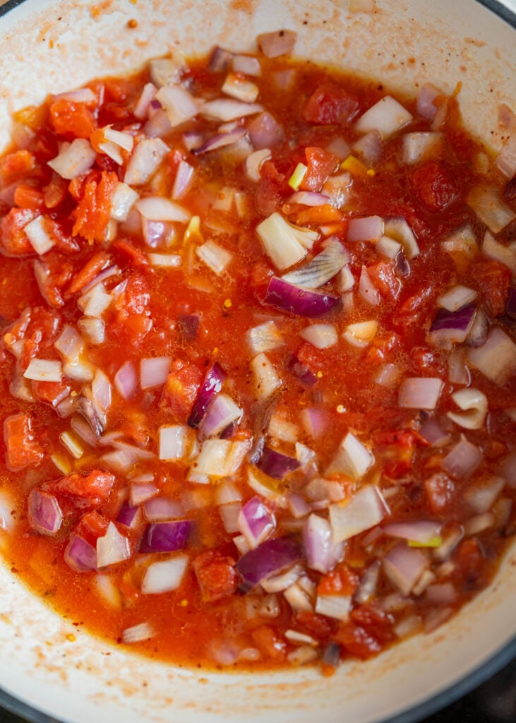 sautee onions in tomato sauce