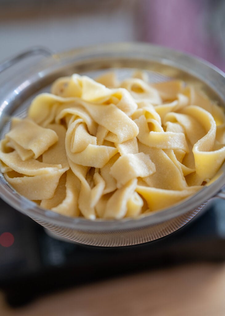 strained noodles