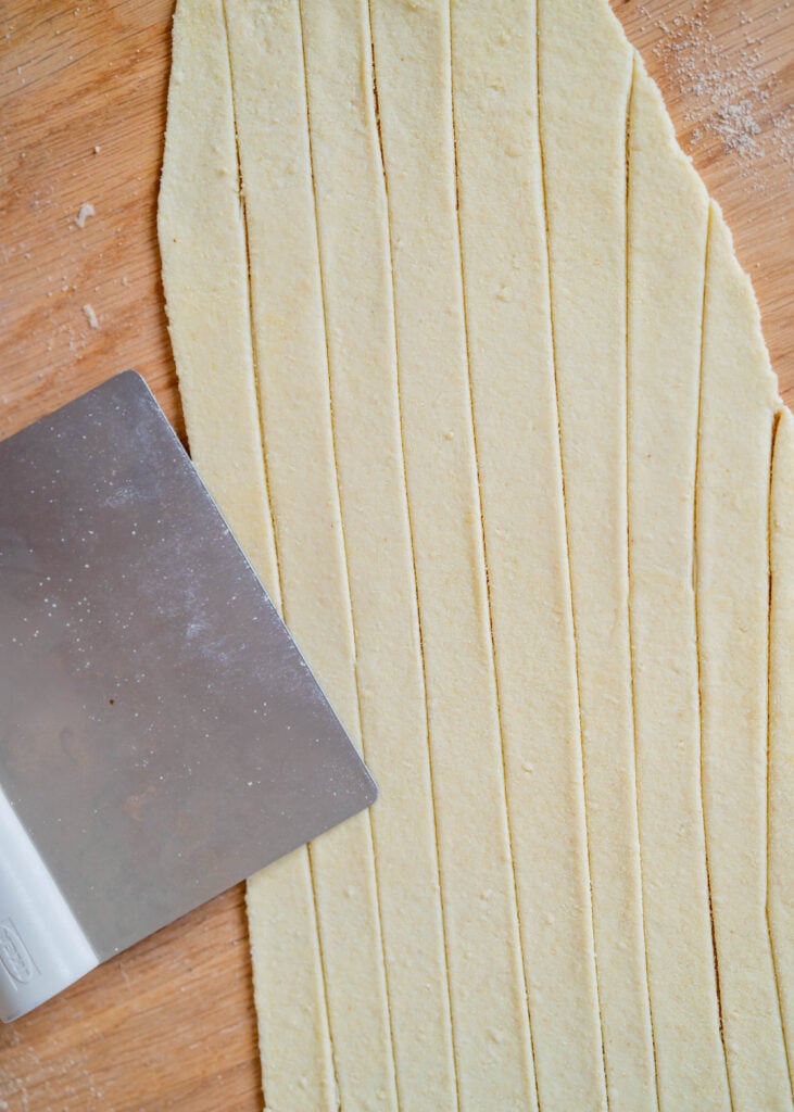 cut noodles of tofu dough