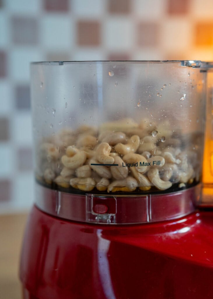 cheesecake mixture in food processor