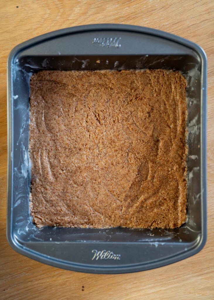 smoothed crust in pan
