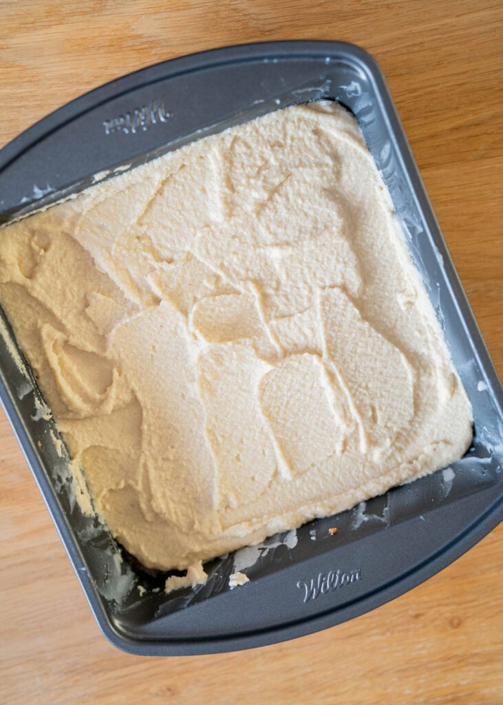 smoothed cheesecake layer