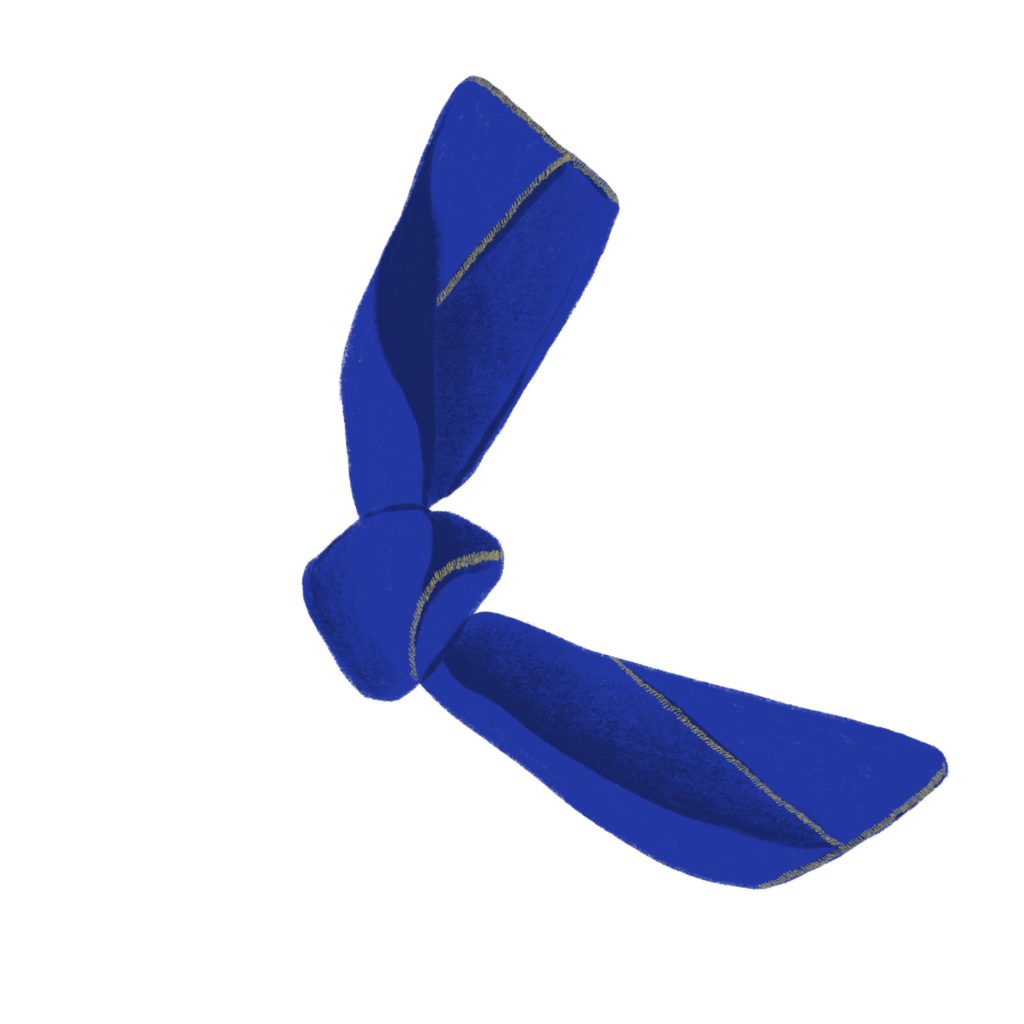tied blue linen illustration