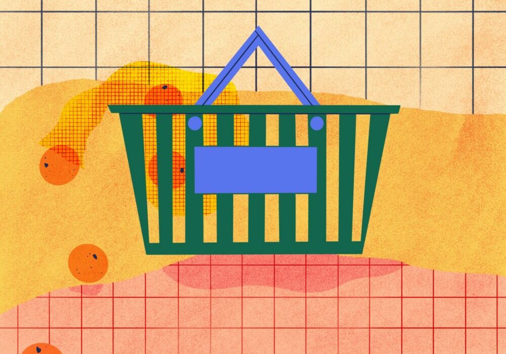 grocery store basket illustration