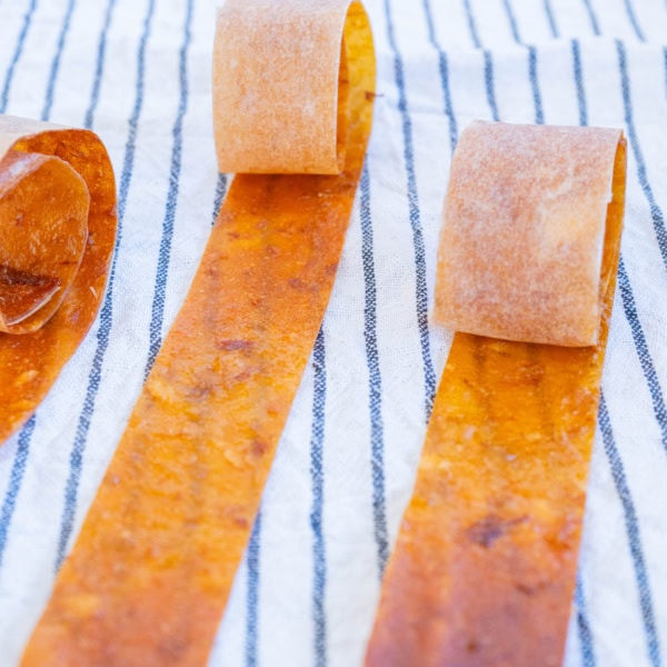 homemade fruit leather rolls