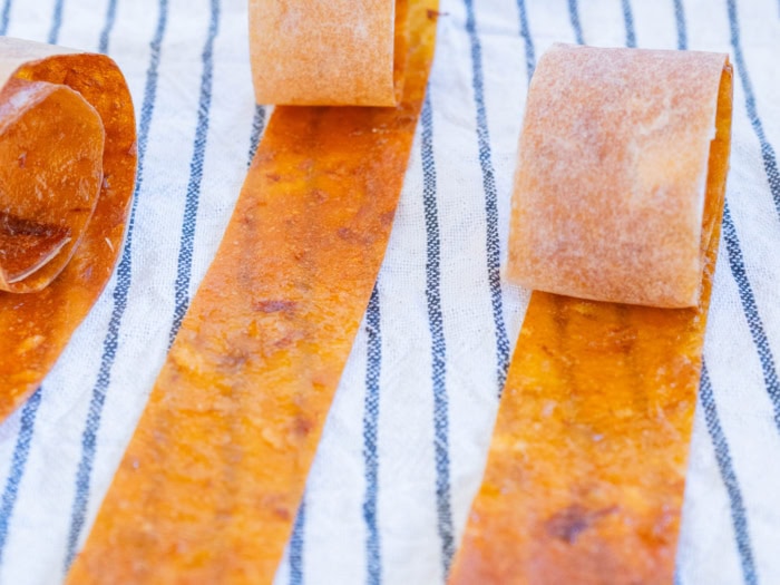 homemade fruit leather rolls