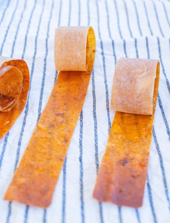 homemade fruit leather rolls