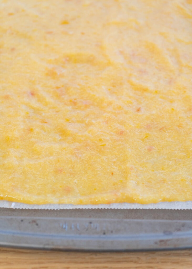 spread fruit leather mixture